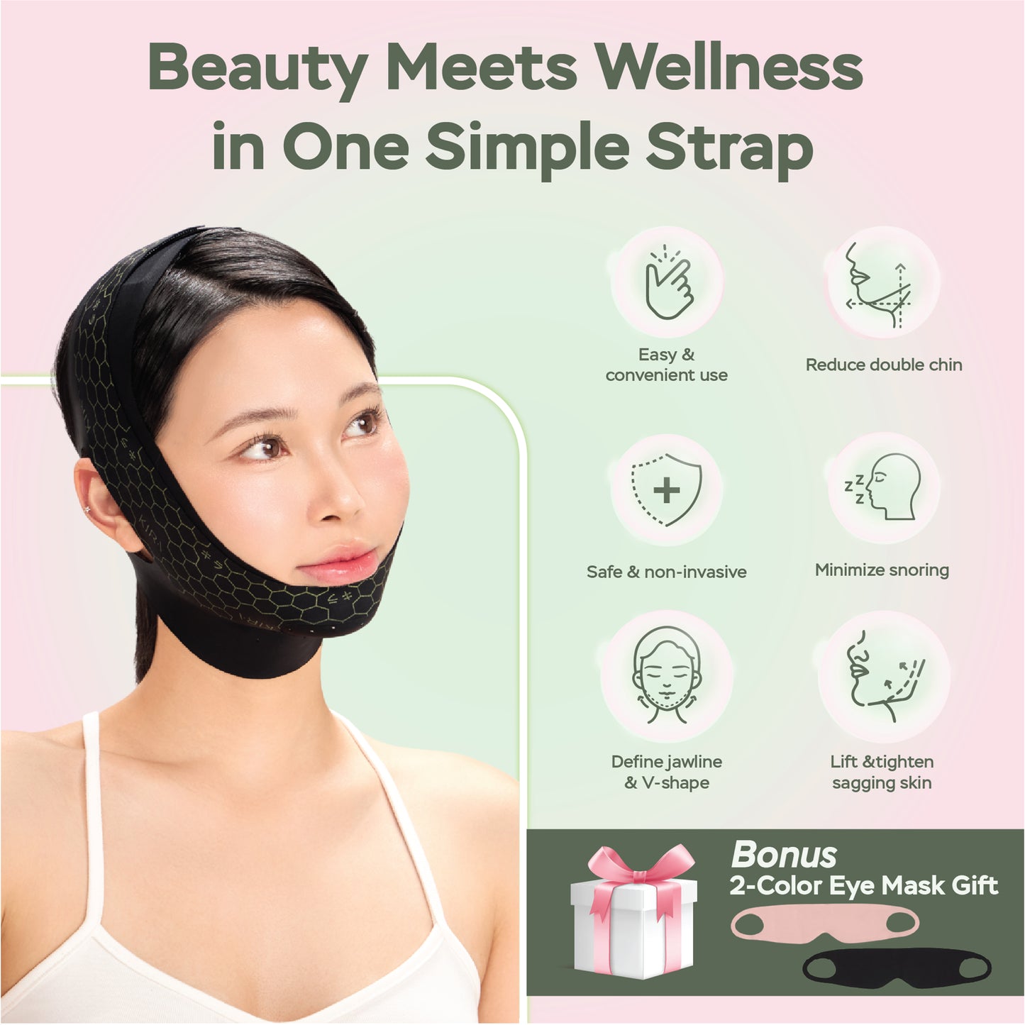 Đai nâng cơ thon gọn mặt KOGAO Vlift - Màu đen dạ lan