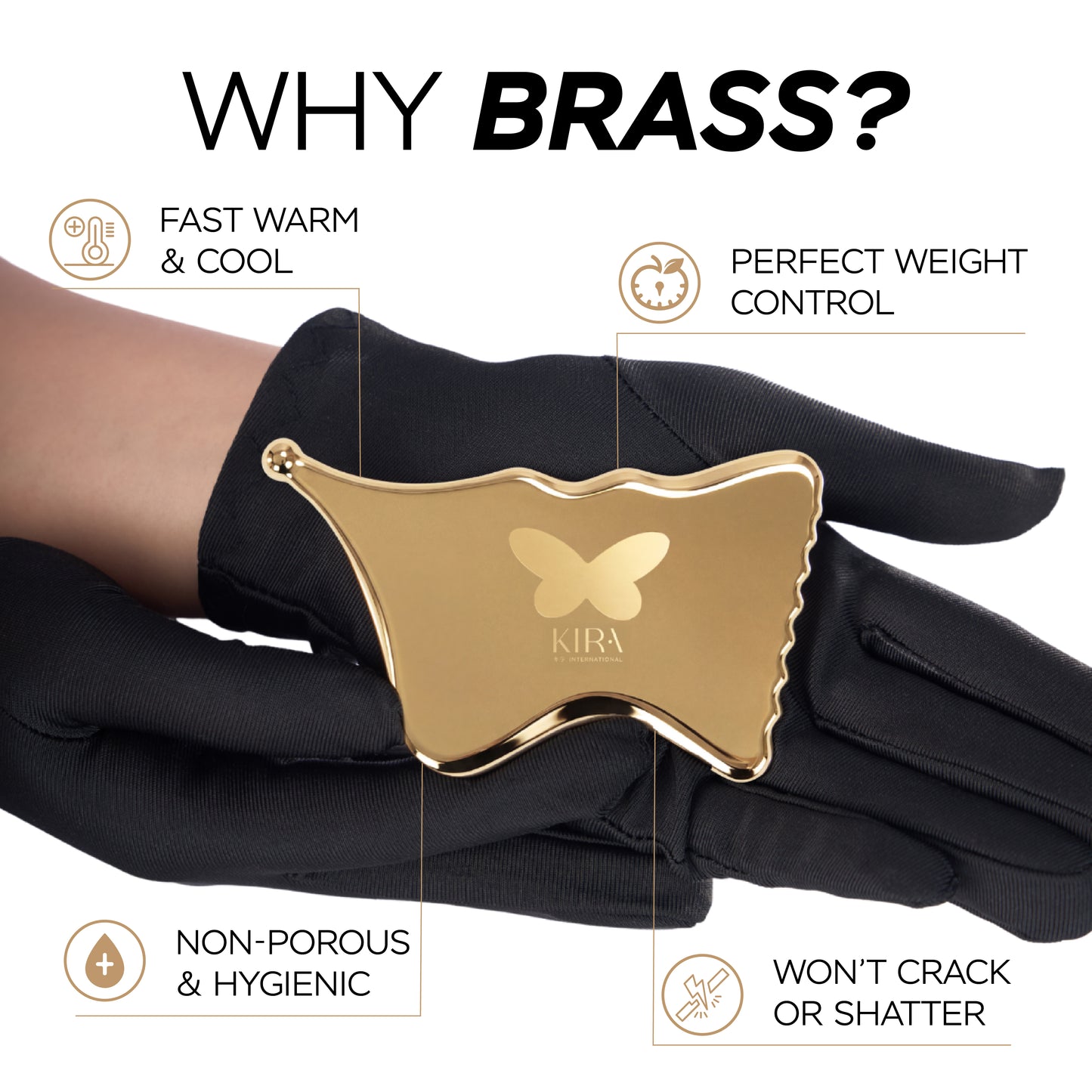 KIRA Golden Flow™ Butterfly Brass Gua Sha Butterfly