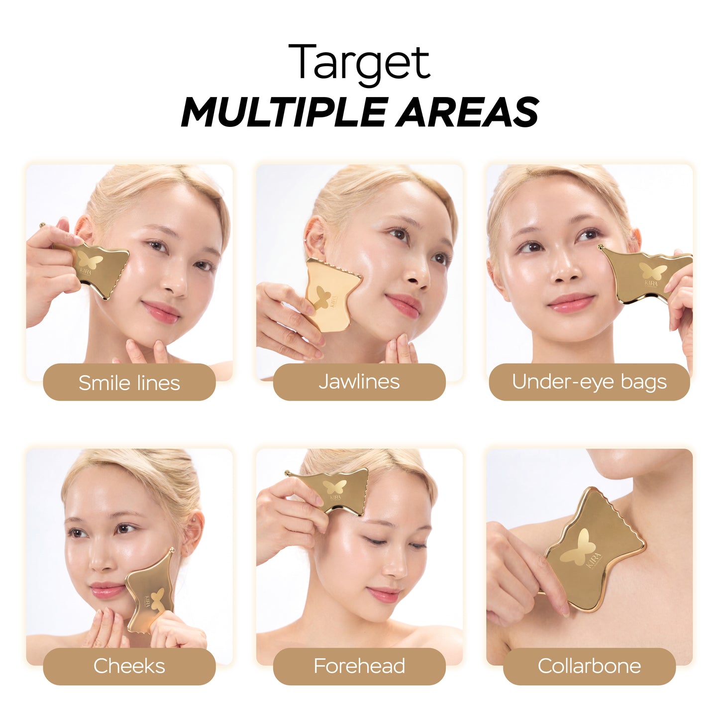 KIRA Golden Flow™ Butterfly Brass Gua Sha Butterfly