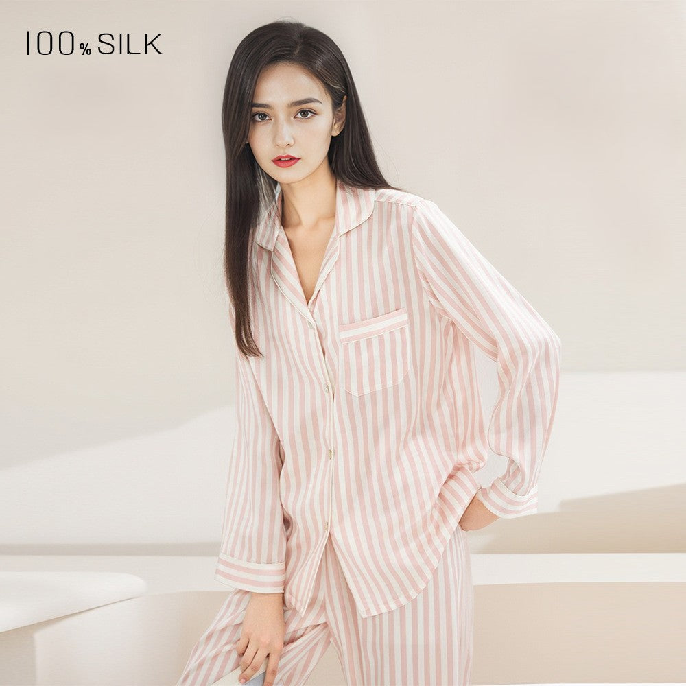 KIRA ALICE - Heavy-Duty Striped Silk Pajamas