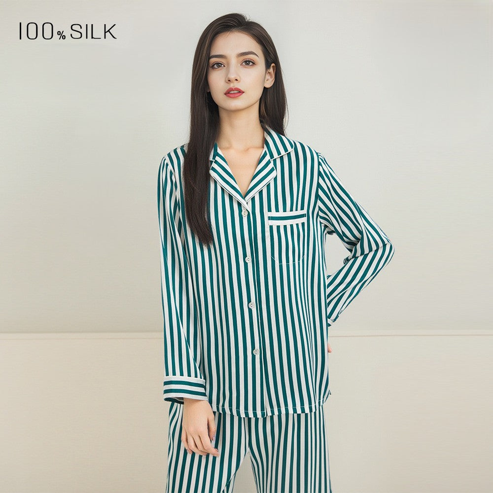 KIRA ALICE - Heavy-Duty Striped Silk Pajamas