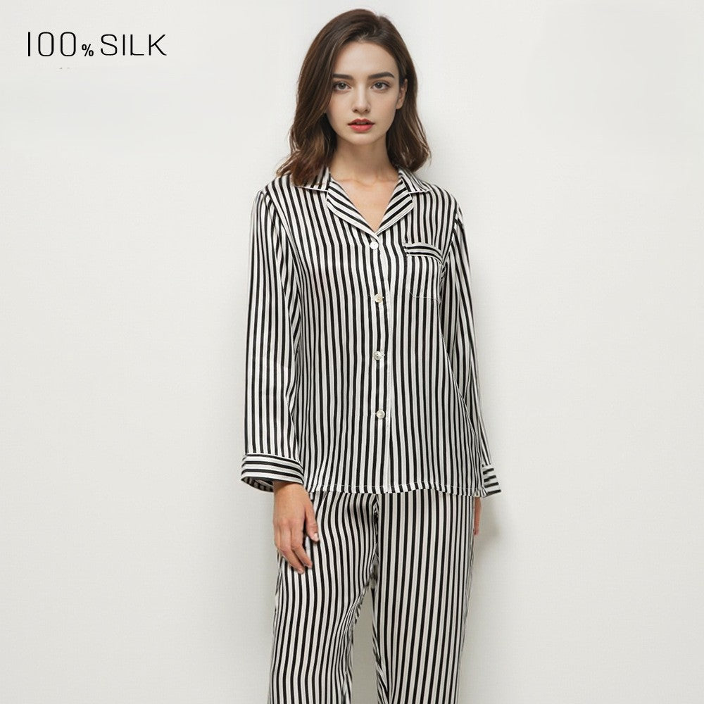 KIRA ALICE - Heavy-Duty Striped Silk Pajamas